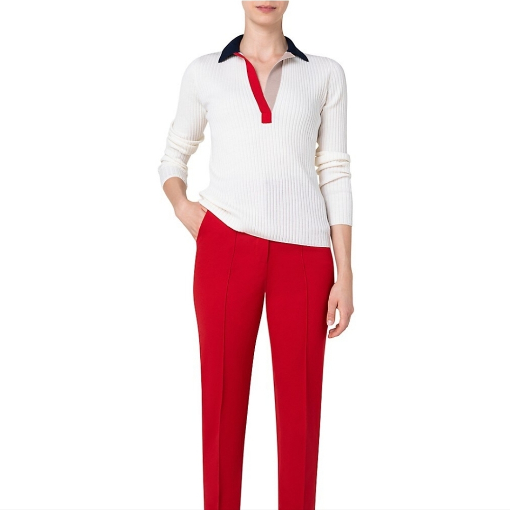NWT Akris Punto Colorblock Rib-knit Top - Picture 2 of 7